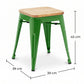 Industrial Design Bar Stool - Wood & Steel - 45cm - New Edition - Stylix