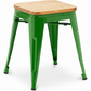 Industrial Design Bar Stool - Wood & Steel - 45cm - New Edition - Stylix