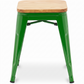 Industrial Design Bar Stool - Wood & Steel - 45cm - New Edition - Stylix