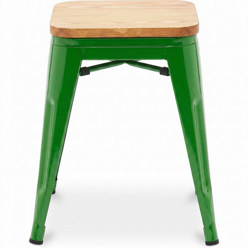 Industrial Design Bar Stool - Wood & Steel - 45cm - New Edition - Stylix