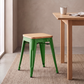 Industrial Design Bar Stool - Wood & Steel - 45cm - New Edition - Stylix
