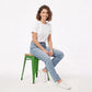 Industrial Design Bar Stool - Wood & Steel - 45cm - New Edition - Stylix