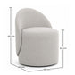 Stool Low 65 cm - Chenille Upholstered - Curved Backrest Design - Yaby