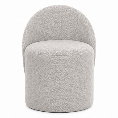 Stool Low 65 cm - Chenille Upholstered - Curved Backrest Design - Yaby