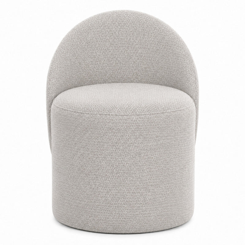 Stool Low 65 cm - Chenille Upholstered - Curved Backrest Design - Yaby