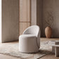 Stool Low 65 cm - Chenille Upholstered - Curved Backrest Design - Yaby