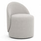 Stool Low 65 cm - Chenille Upholstered - Curved Backrest Design - Yaby