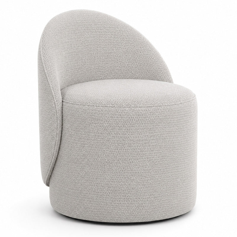 Stool Low 65 cm - Chenille Upholstered - Curved Backrest Design - Yaby