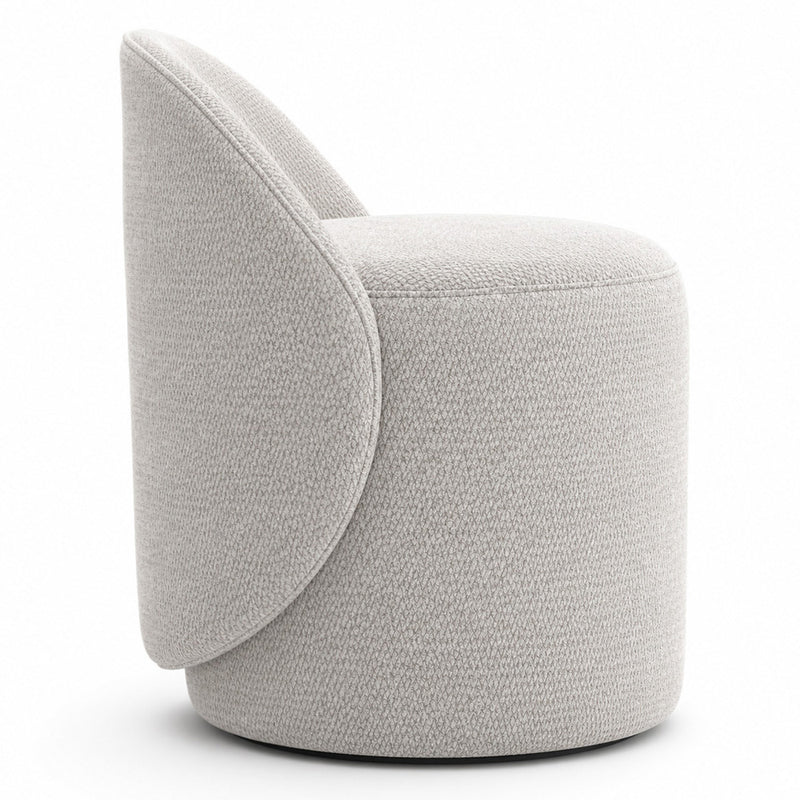 Stool Low 65 cm - Chenille Upholstered - Curved Backrest Design - Yaby