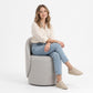 Stool Low 65 cm - Chenille Upholstered - Curved Backrest Design - Yaby