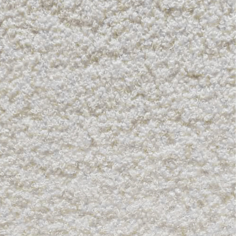 Banco-pufe de toucador em bouclé branco – Loui