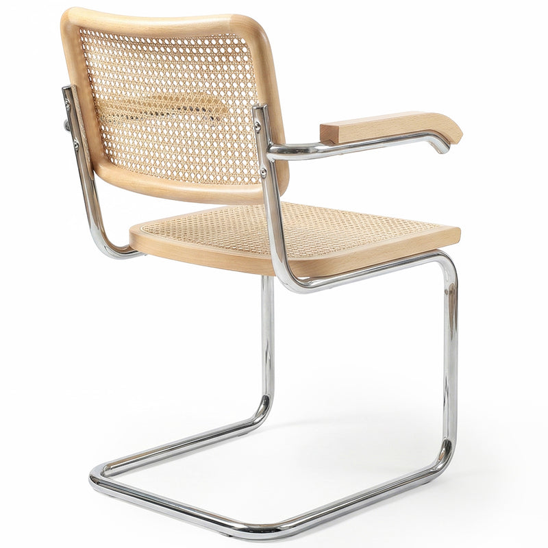 Dining Chair with Armrests - Vintage Design - Wood and Rattan - Bruna - gallery 9
