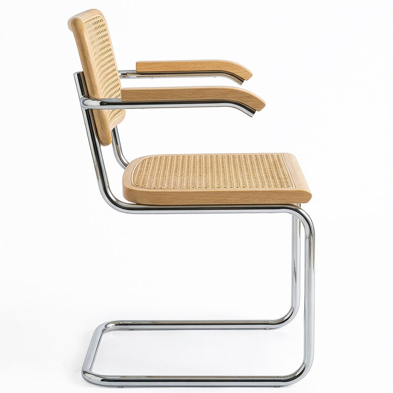 Dining Chair with Armrests - Vintage Design - Wood and Rattan - Bruna - gallery 8