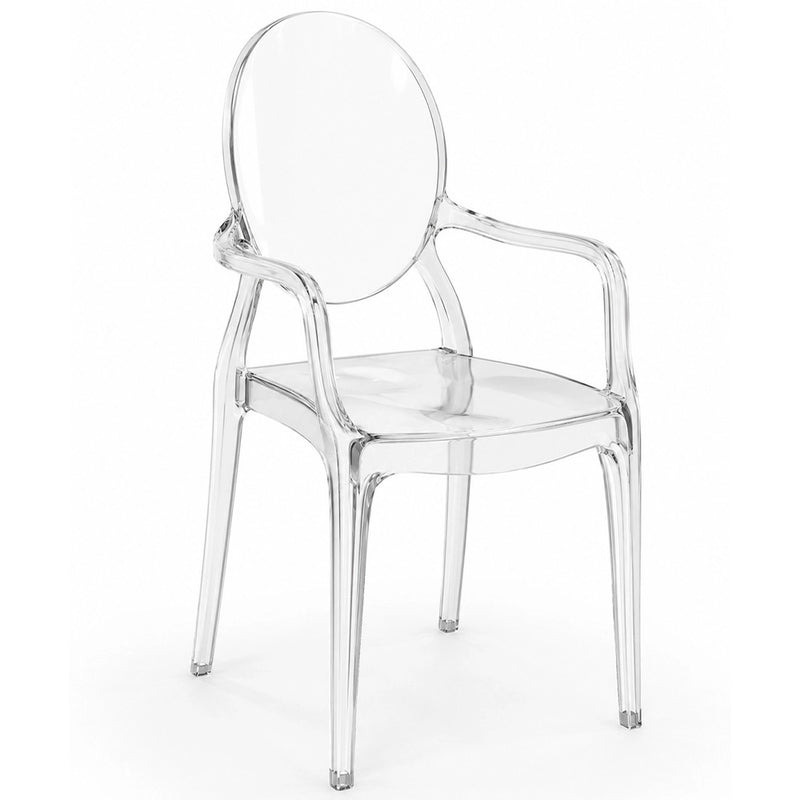 Conjunto de 4 cadeiras de jantar - Transparentes - Design com braços - Arthur