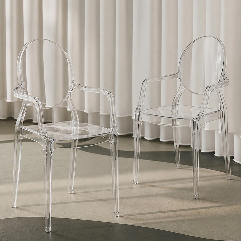 Conjunto de 4 cadeiras de jantar - Transparentes - Design com braços - Arthur