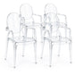 Conjunto de 4 cadeiras de jantar - Transparentes - Design com braços - Arthur