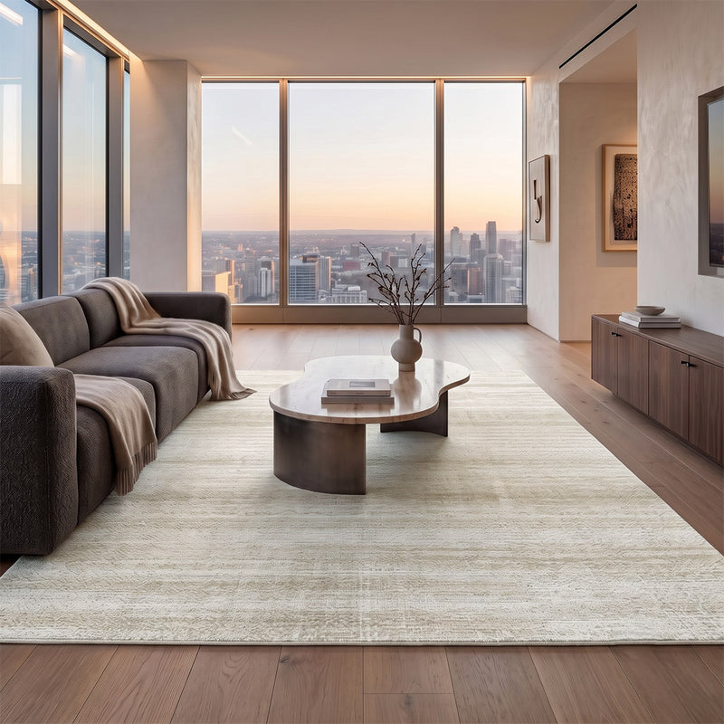 Großer Teppich im zeitgenössischen modernen Design – Beige (290x200 cm) – Giral