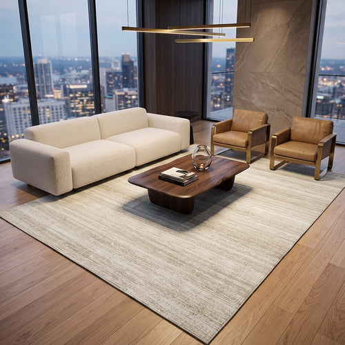 Alfombra grande de diseño contemporáneo y moderno - Beige (290x200 cm) - Giral