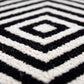 Vierkant wollen vloerkleed – geometrisch zwart-witdesign – 200 x 200 cm – Pymer