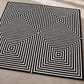 Vierkant wollen vloerkleed – geometrisch zwart-witdesign – 200 x 200 cm – Pymer