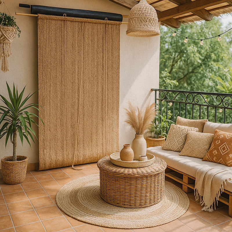 Outdoor Roll-Up Blind 200x100 cm – Seagrass Curtain – Sun Protection and Privacy - gallery 3