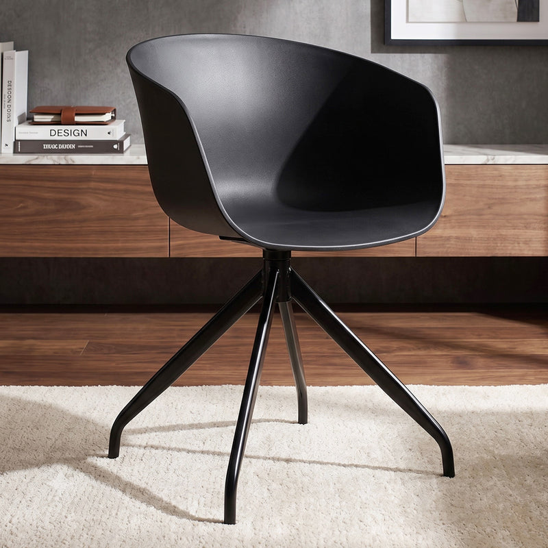 Upholstered Office Chair with Armrests - Black Design Desk Chair - Jodie - Joan