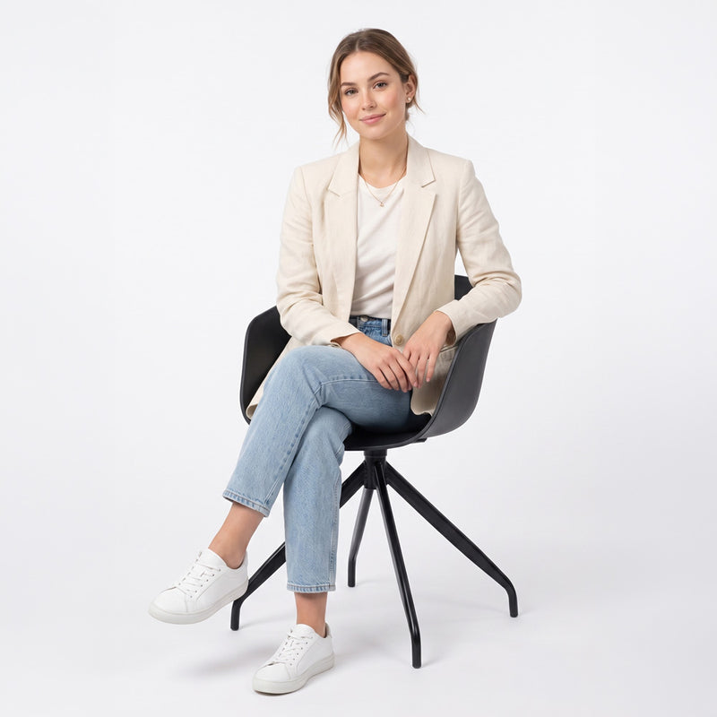 Upholstered Office Chair with Armrests - Black Design Desk Chair - Jodie - Joan