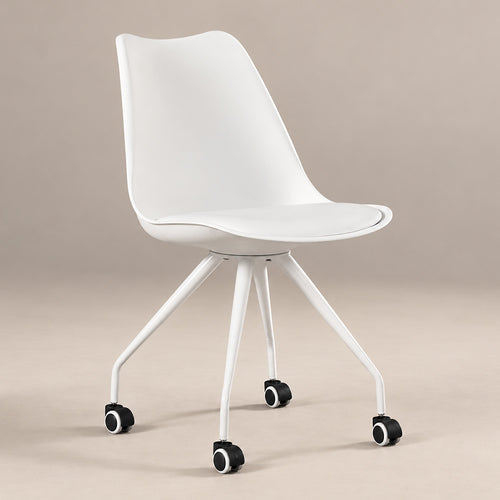 Office Chair with Wheels - White Desk Chair - Yemy