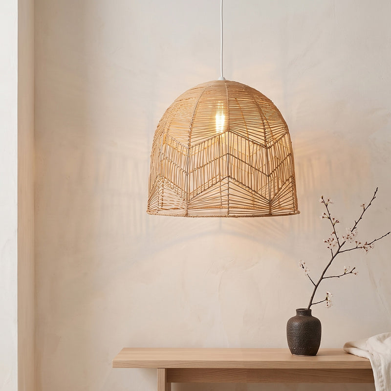 Lampada a sospensione dal design boho balinese in rattan naturale - Bu