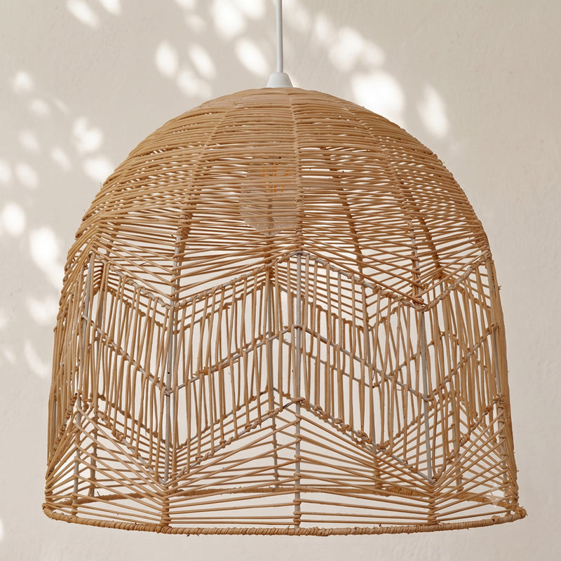 Lampada a sospensione dal design boho balinese in rattan naturale - Bu