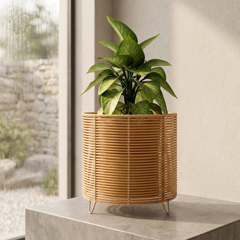 Vaso de chão redondo - design boho - 28 CM - Laers