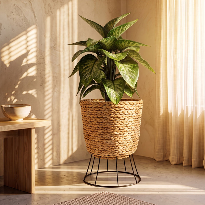 Ronde plantenbak voor op de vloer - boho-design - 46 CM - Firna