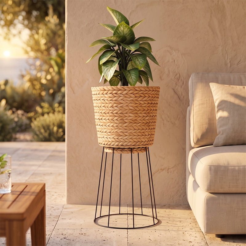Ronde plantenbak voor op de vloer - boho-design - 65 CM - Firna