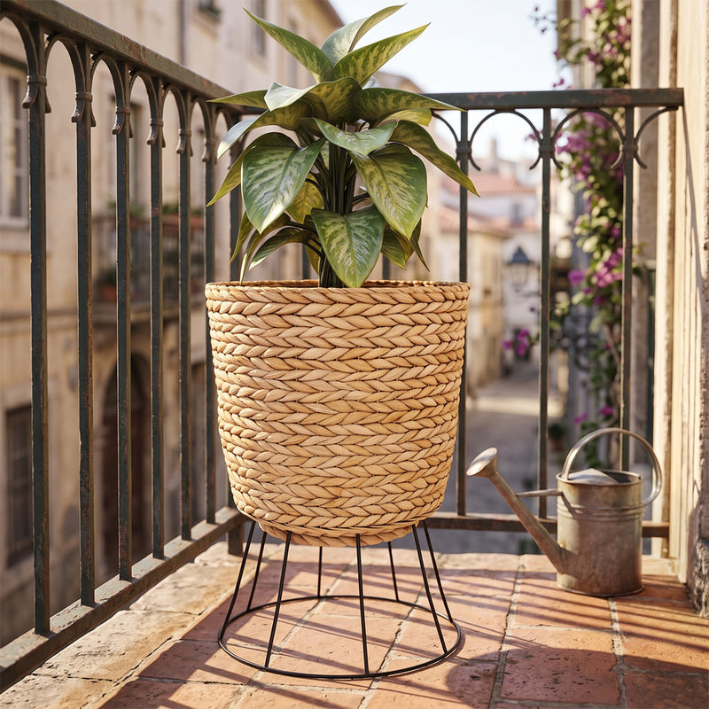 Ronde plantenbak voor op de vloer - boho-design - 46 CM - Firna