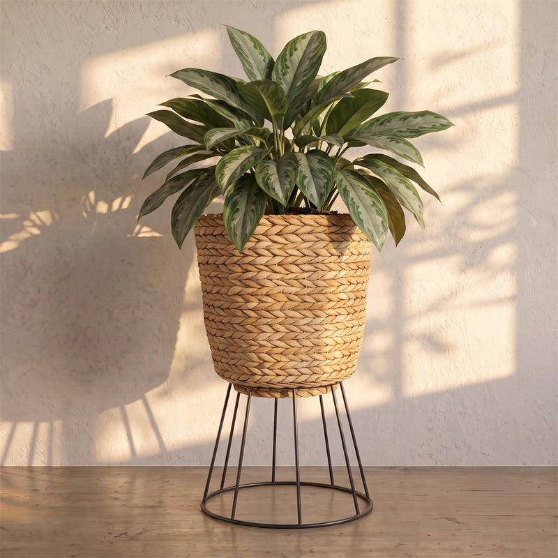 Ronde plantenbak voor op de vloer - boho-design - 46 CM - Firna