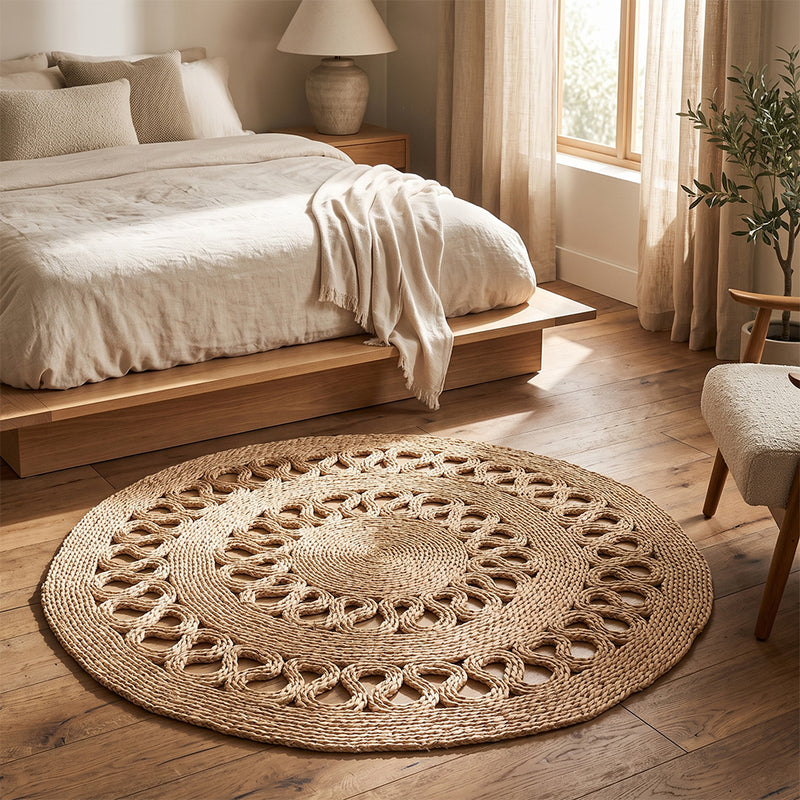 Rond jute vloerkleed - Boho Bali - 100 CM - Ilya