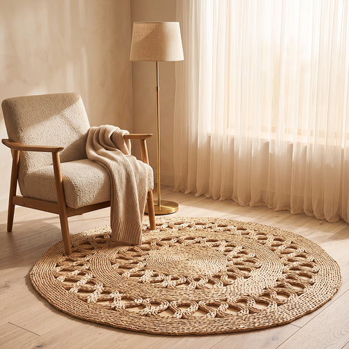 Tapete redondo de juta - Boho Bali - 100 CM - Ilya