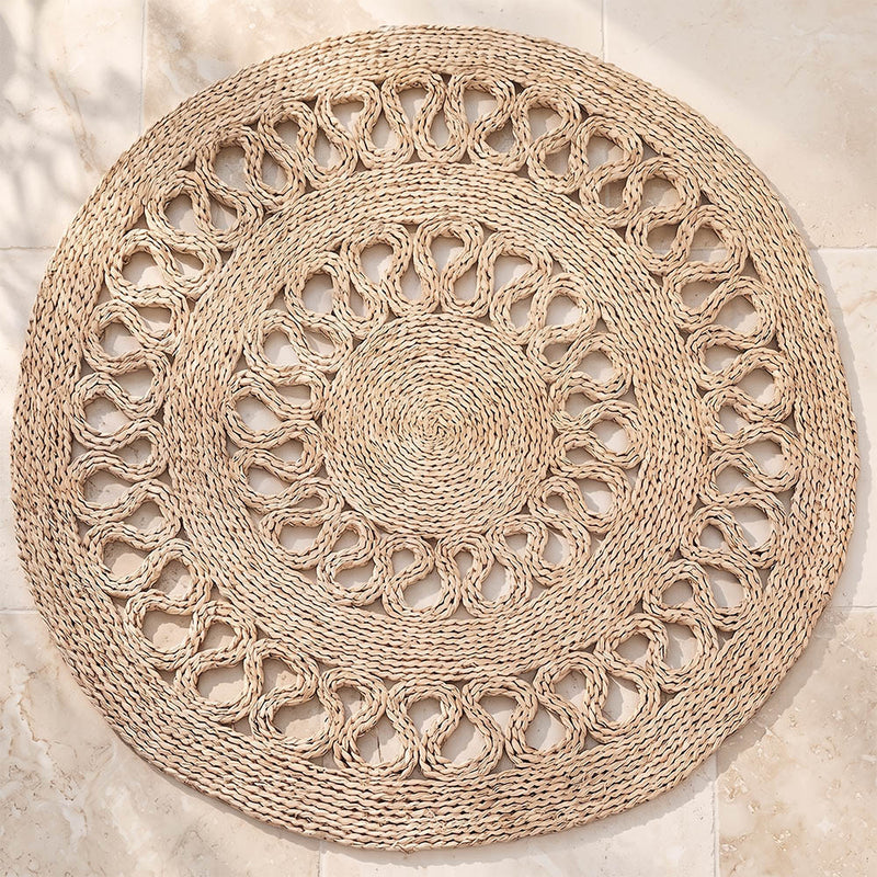 Rundt jutevævet tæppe – Boho Bali – 120 CM – Ilya