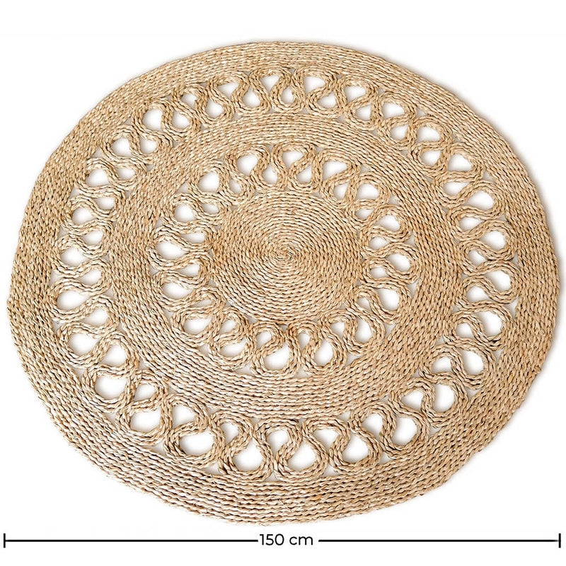 Rundt jutevævet tæppe – Boho Bali – 150 CM – Ilya