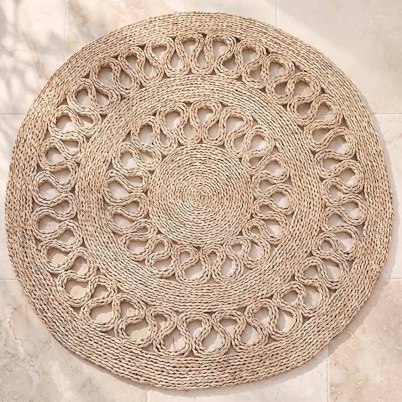Rundt jutevævet tæppe – Boho Bali – 150 CM – Ilya