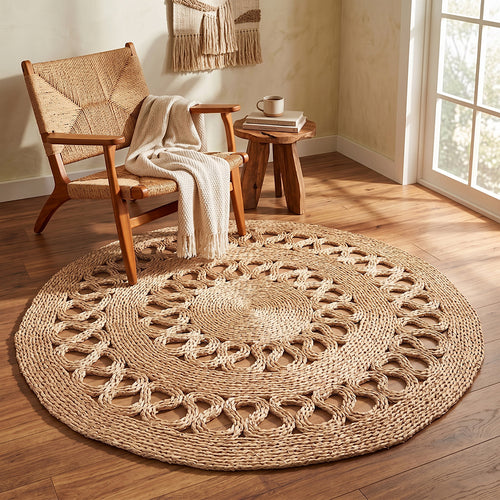 Tapete redondo de juta - Boho Bali - 150 CM - Ilya