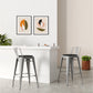 Set of 4 bar stools with backrest - Industrial design - 60cm - New edition - Stylix