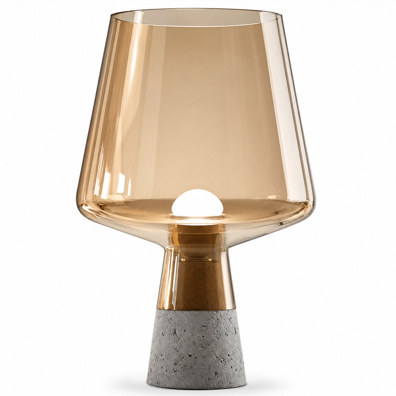 Lampe aus Stein und Rauchglas – Silas