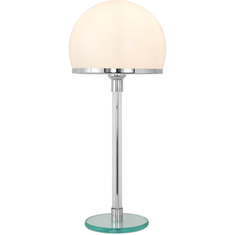 Lampada da scrivania Nauhas - rame cromato/vetro opalino