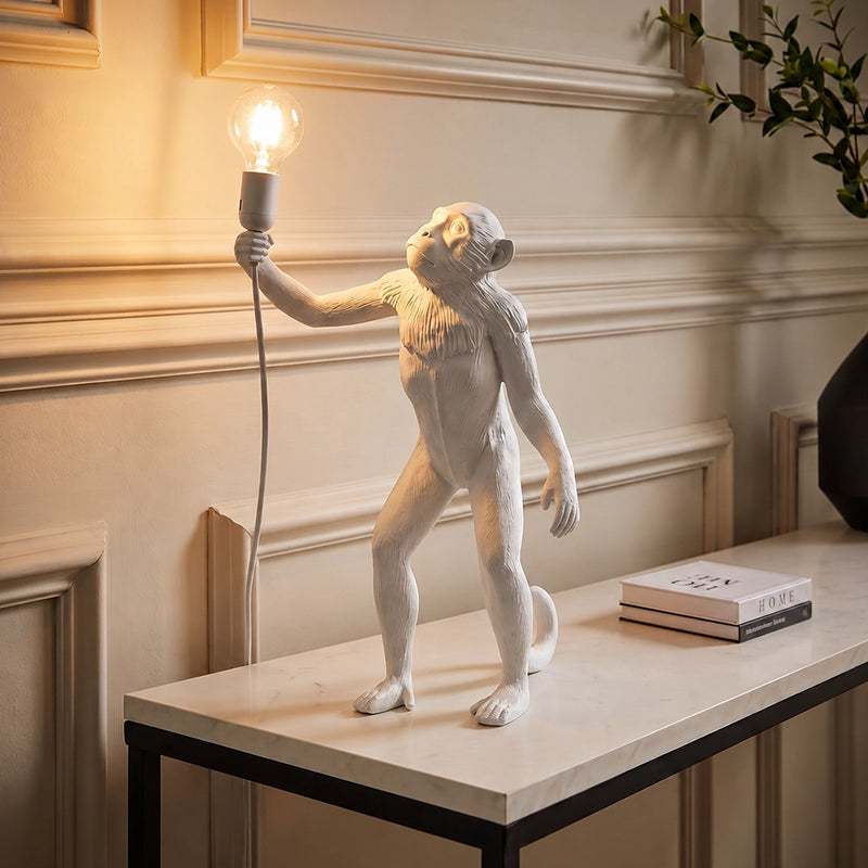 Simian-Tischleuchte im Stehdesign – Kunstharz