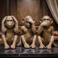 Three Wise Monkeys Resin Sculpture Set Decorative Figures See No Evil Hear No Evil Speak No Evil