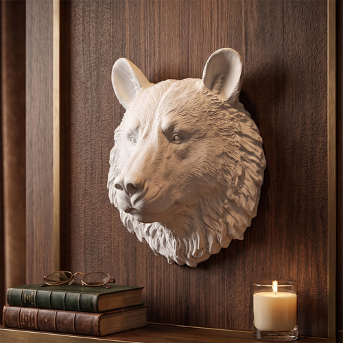 Wall Decoration - White Bear Head - Uka