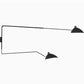 Lámpara de pared de dos brazos en hierro negro con pantallas de latón, aplique moderno y minimalista para salones y dormitorios