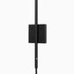 Lámpara de pared de dos brazos en hierro negro con pantallas de latón, aplique moderno y minimalista para salones y dormitorios