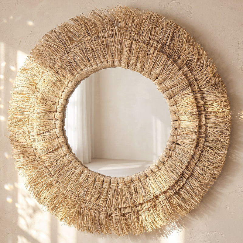 Specchio da parete - Design rotondo Boho Bali (60 cm) - Ais